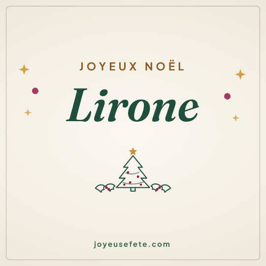 Image carrée « Joyeux Noël Lirone » pour WhatsApp