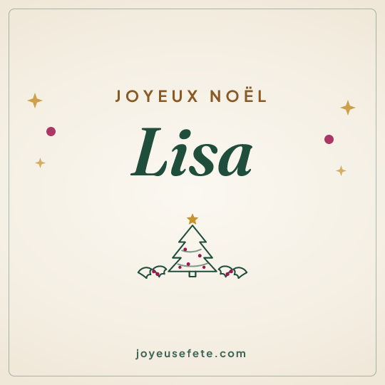 Image carrée « Joyeux Noël Lisa » pour WhatsApp