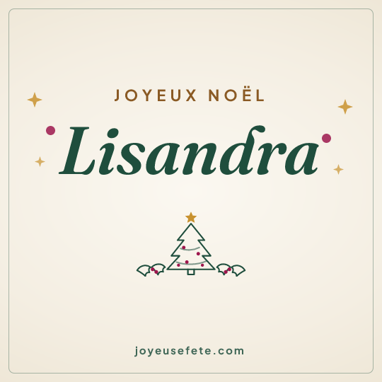 Image carrée « Joyeux Noël Lisandra » pour WhatsApp