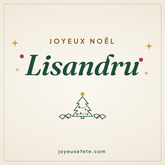 Image carrée « Joyeux Noël Lisandru » pour WhatsApp