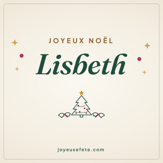 Image carrée « Joyeux Noël Lisbeth » pour WhatsApp