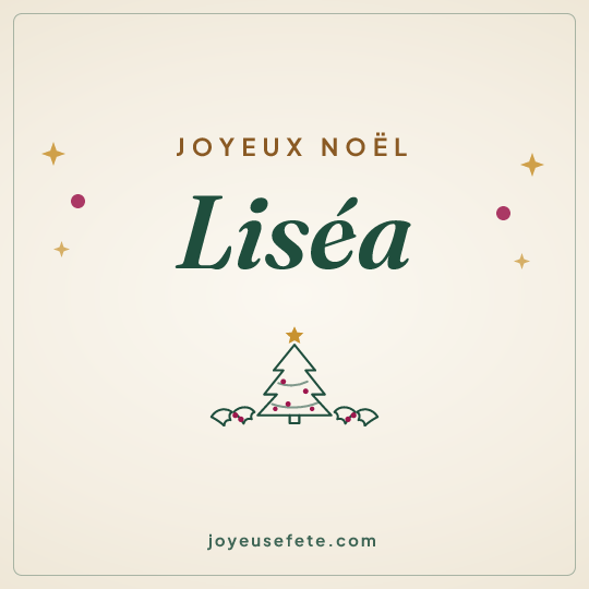 Image carrée « Joyeux Noël Liséa » pour WhatsApp