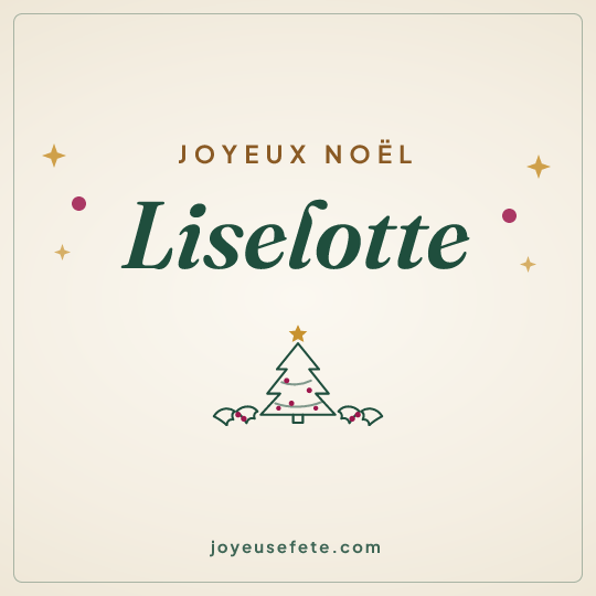 Image carrée « Joyeux Noël Liselotte » pour WhatsApp