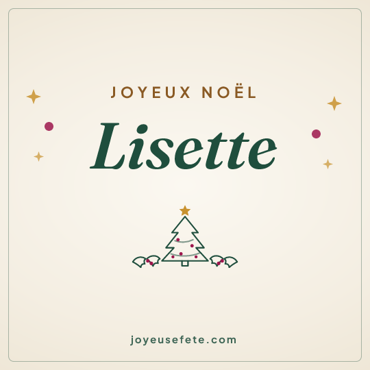 Image carrée « Joyeux Noël Lisette » pour WhatsApp