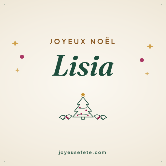 Image carrée « Joyeux Noël Lisia » pour WhatsApp