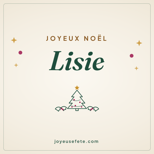 Image carrée « Joyeux Noël Lisie » pour WhatsApp