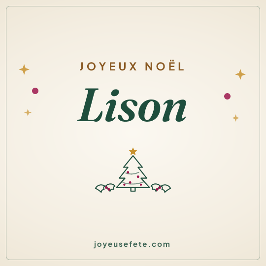 Image carrée « Joyeux Noël Lison » pour WhatsApp