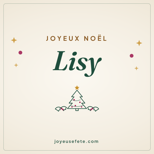 Image carrée « Joyeux Noël Lisy » pour WhatsApp