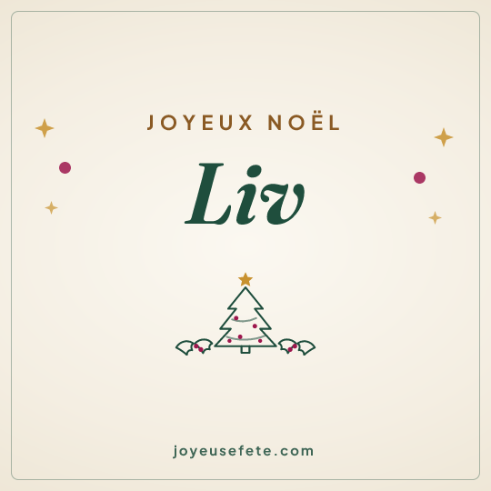 Image carrée « Joyeux Noël Liv » pour WhatsApp