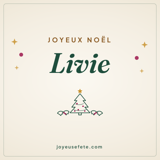 Image carrée « Joyeux Noël Livie » pour WhatsApp