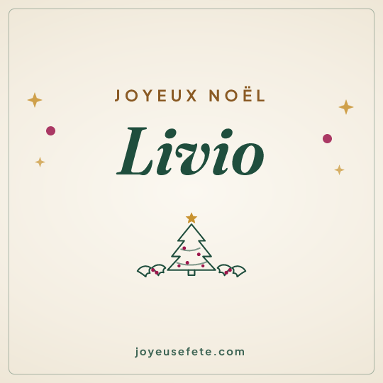 Image carrée « Joyeux Noël Livio » pour WhatsApp