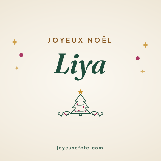 Image carrée « Joyeux Noël Liya » pour WhatsApp
