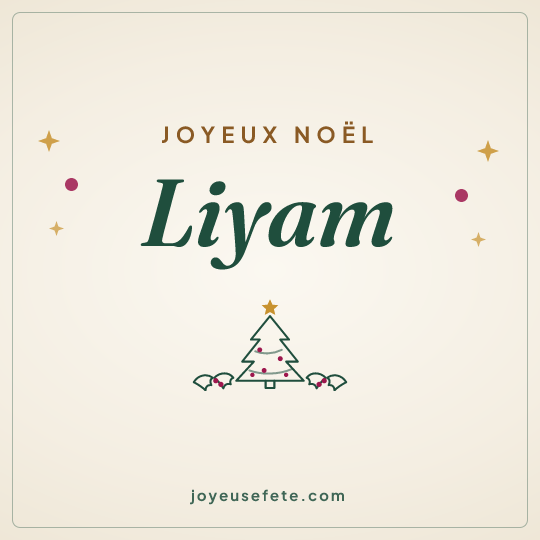 Image carrée « Joyeux Noël Liyam » pour WhatsApp
