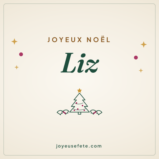 Image carrée « Joyeux Noël Liz » pour WhatsApp