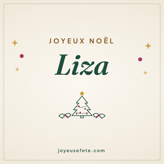 Image carrée « Joyeux Noël Liza » pour WhatsApp