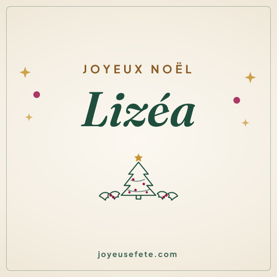 Image carrée « Joyeux Noël Lizéa » pour WhatsApp