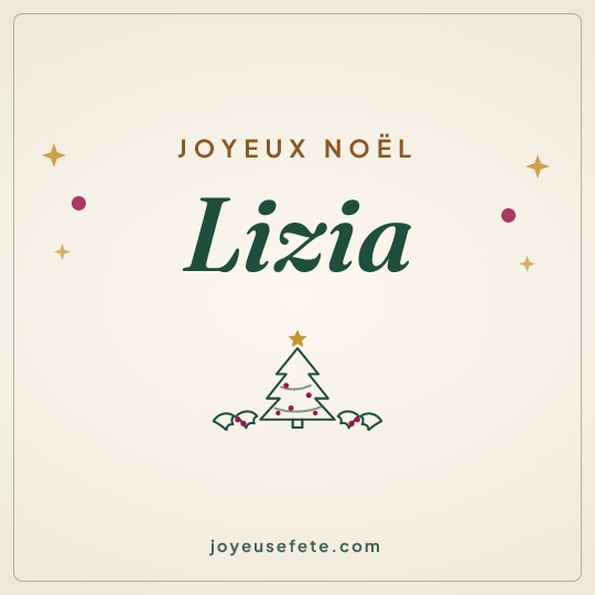 Image carrée « Joyeux Noël Lizia » pour WhatsApp