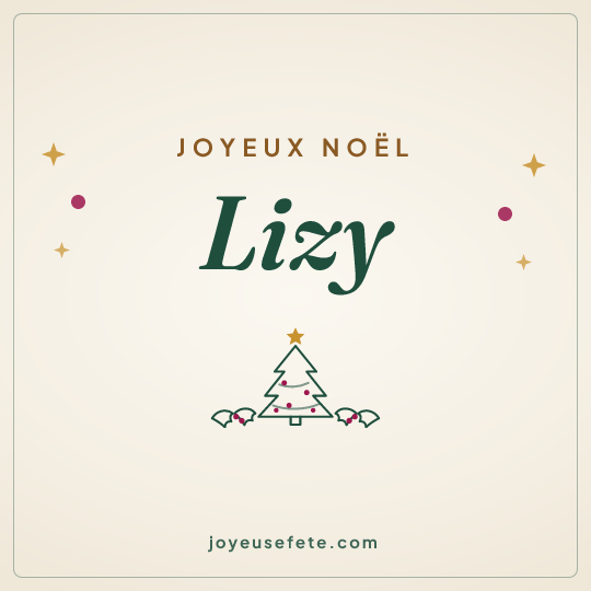 Image carrée « Joyeux Noël Lizy » pour WhatsApp