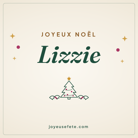 Image carrée « Joyeux Noël Lizzie » pour WhatsApp