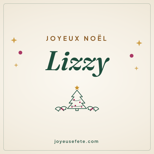 Image carrée « Joyeux Noël Lizzy » pour WhatsApp