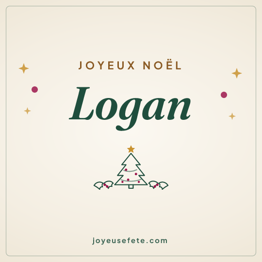 Image carrée « Joyeux Noël Logan » pour WhatsApp