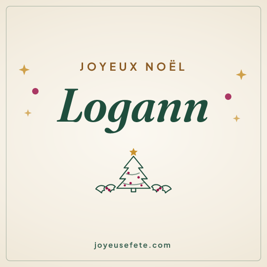 Image carrée « Joyeux Noël Logann » pour WhatsApp