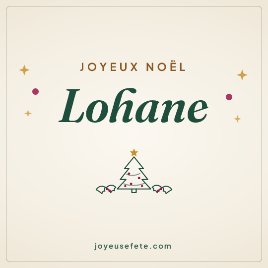 Image carrée « Joyeux Noël Lohane » pour WhatsApp