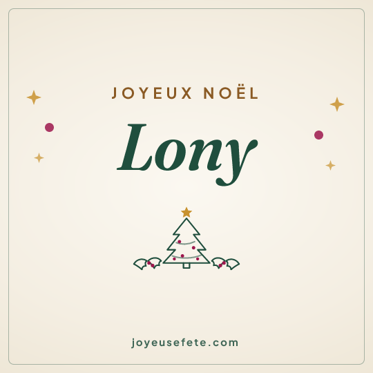 Image carrée « Joyeux Noël Lony » pour WhatsApp