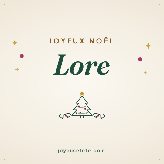Image carrée « Joyeux Noël Lore » pour WhatsApp