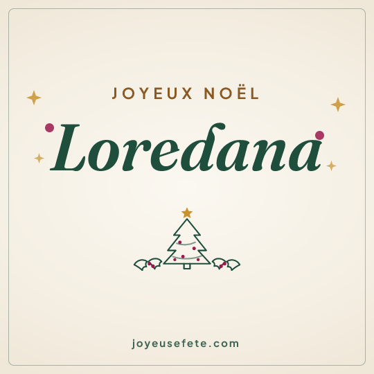 Image carrée « Joyeux Noël Loredana » pour WhatsApp