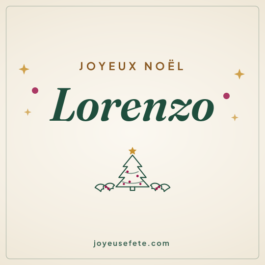 Image carrée « Joyeux Noël Lorenzo » pour WhatsApp