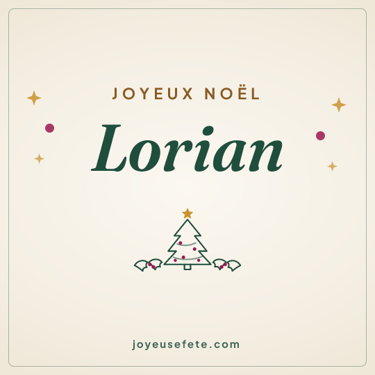Image carrée « Joyeux Noël Lorian » pour WhatsApp