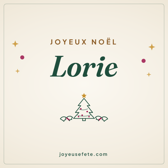 Image carrée « Joyeux Noël Lorie » pour WhatsApp