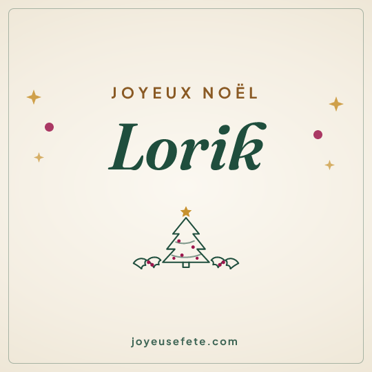 Image carrée « Joyeux Noël Lorik » pour WhatsApp