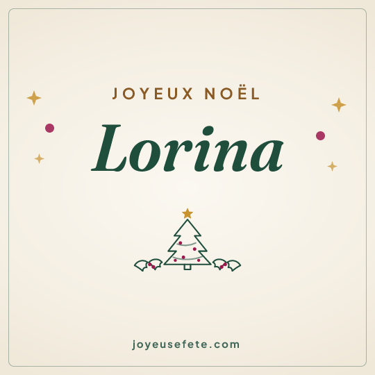 Image carrée « Joyeux Noël Lorina » pour WhatsApp