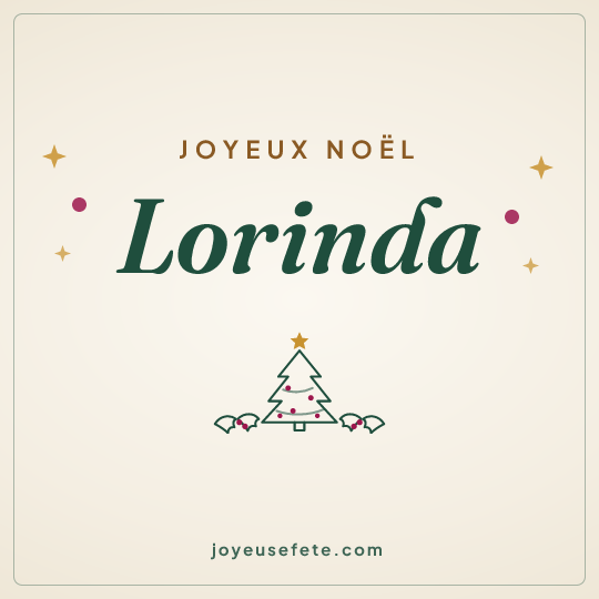 Image carrée « Joyeux Noël Lorinda » pour WhatsApp