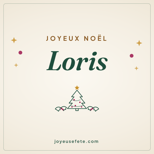 Image carrée « Joyeux Noël Loris » pour WhatsApp