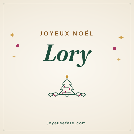 Image carrée « Joyeux Noël Lory » pour WhatsApp