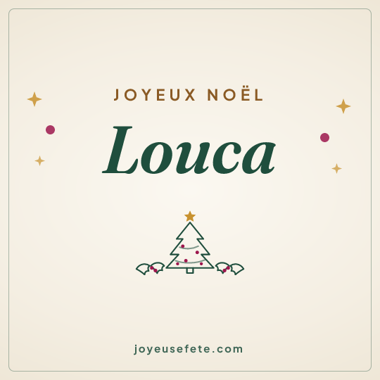 Image carrée « Joyeux Noël Louca » pour WhatsApp