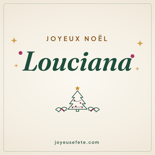 Image carrée « Joyeux Noël Louciana » pour WhatsApp