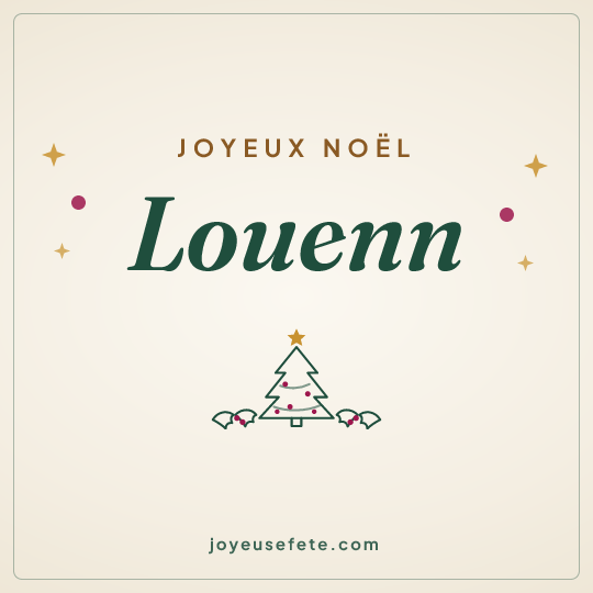 Image carrée « Joyeux Noël Louenn » pour WhatsApp