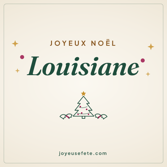 Image carrée « Joyeux Noël Louisiane » pour WhatsApp