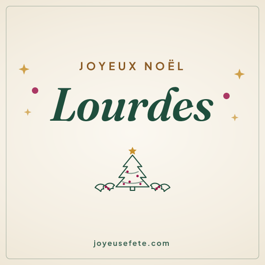 Image carrée « Joyeux Noël Lourdes » pour WhatsApp