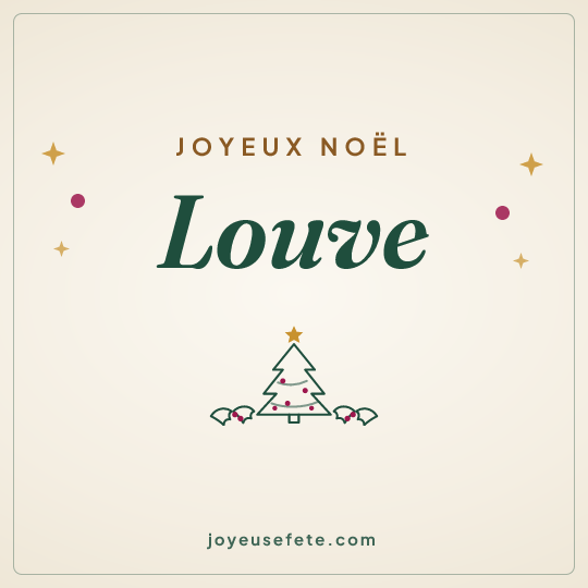 Image carrée « Joyeux Noël Louve » pour WhatsApp