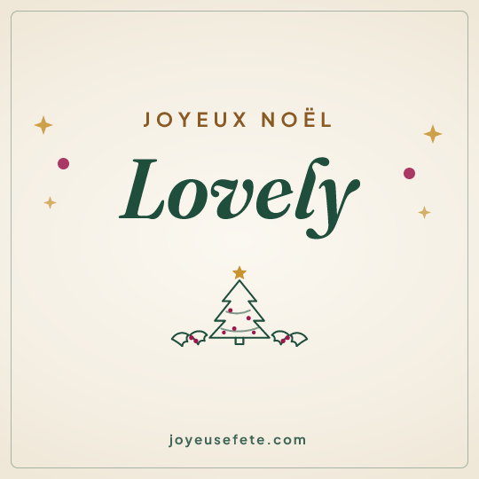 Image carrée « Joyeux Noël Lovely » pour WhatsApp