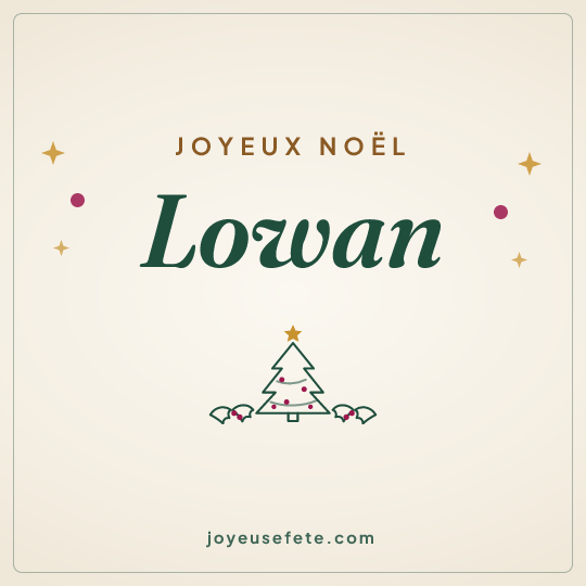 Image carrée « Joyeux Noël Lowan » pour WhatsApp