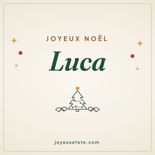 Image carrée « Joyeux Noël Luca » pour WhatsApp