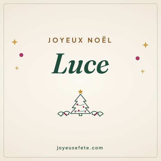 Image carrée « Joyeux Noël Luce » pour WhatsApp
