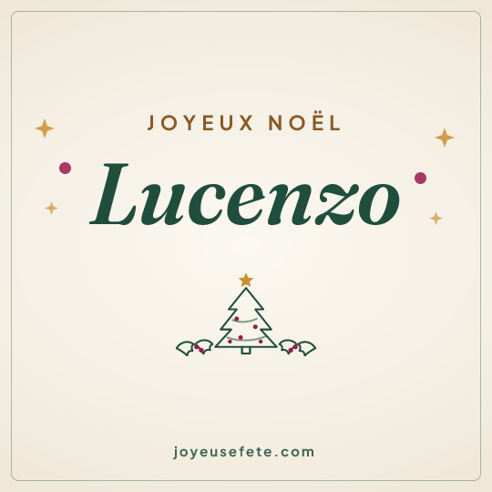 Image carrée « Joyeux Noël Lucenzo » pour WhatsApp