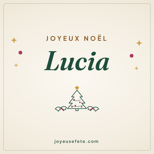 Image carrée « Joyeux Noël Lucia » pour WhatsApp
